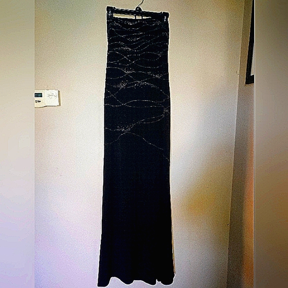 Cache Formal Black Rhinestone Gown